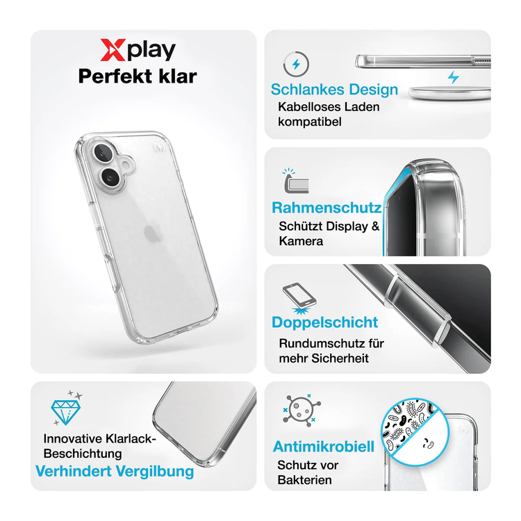 iPhone 16 Hülle – MagSafe Handyhülle TPU + Acryl Silikon Case Cover von Xplay | iPhone 16 kaufen bei Xplay
