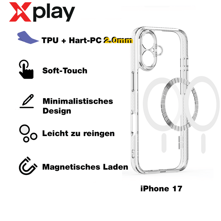 iPhone 17 Hülle – MagSafe Handyhülle TPU + Acryl Silikon Case Cover von Xplay | iPhone 17 Air Hülle kaufen bei Xplay