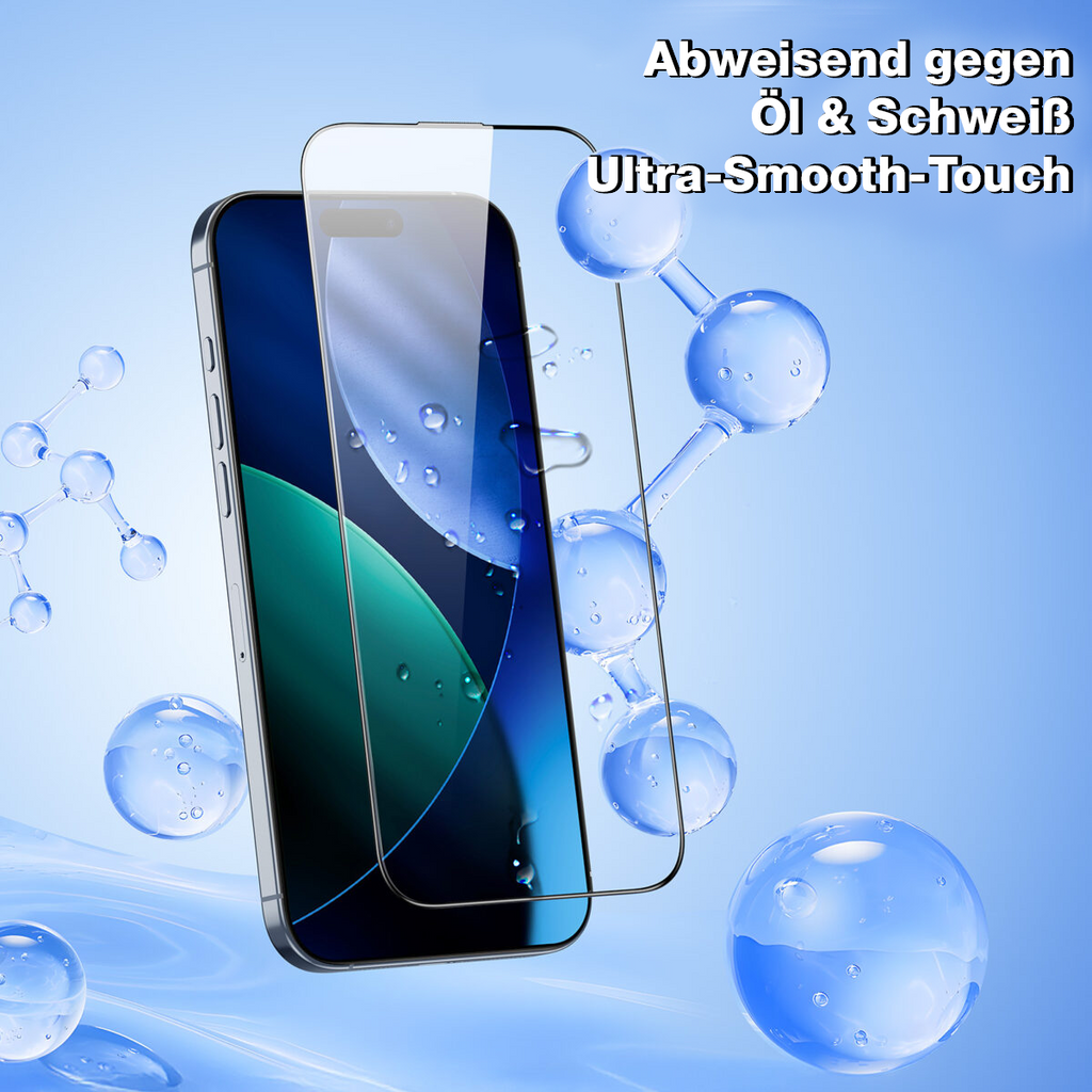 Echt Schutzglas 2+1er für iPhone 17 16 15 14 13 12 Pro Max Panzerfolie Schutz